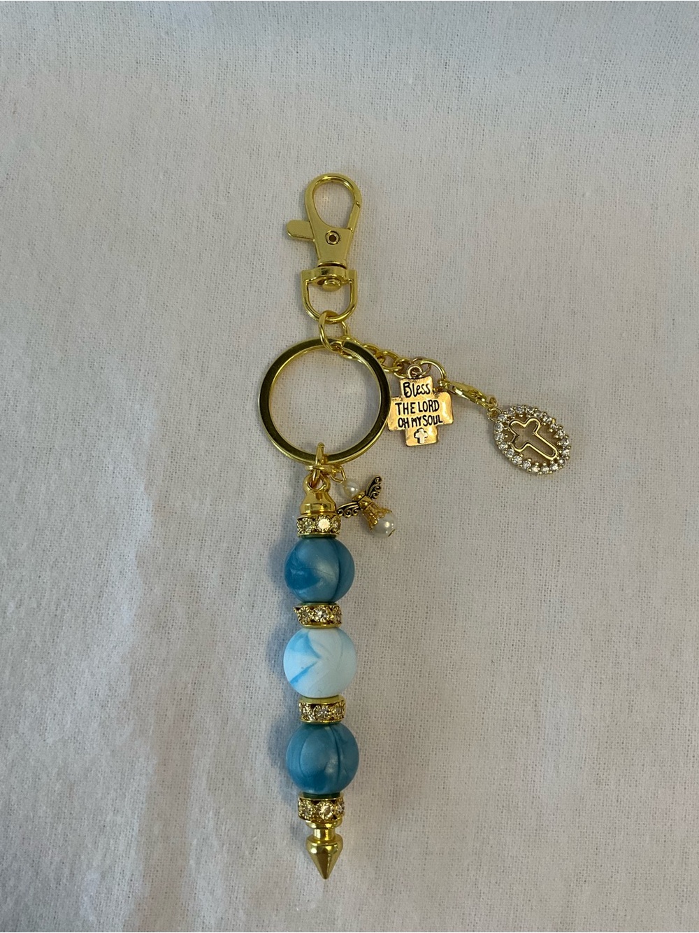 “BLESSED THE LORD OH MY SOUL” FAITH SISTER CREATIONS HANDMADE PURSE KEYCHAIN